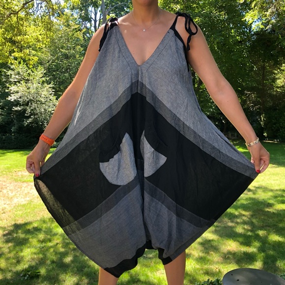 Easy Living OSFA crop pant black/grey jumpsuit - Picture 4 of 12